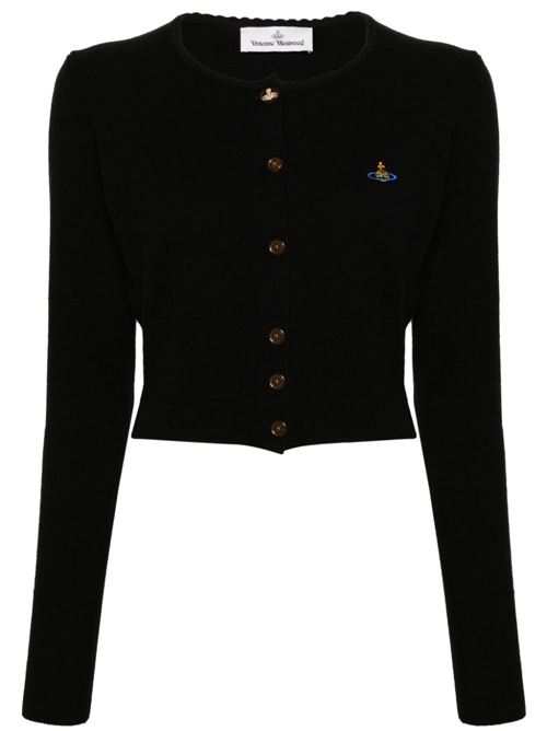 Black merino wool-cashmere cardigan Vivienne Westwood | 1803002UY0018N401